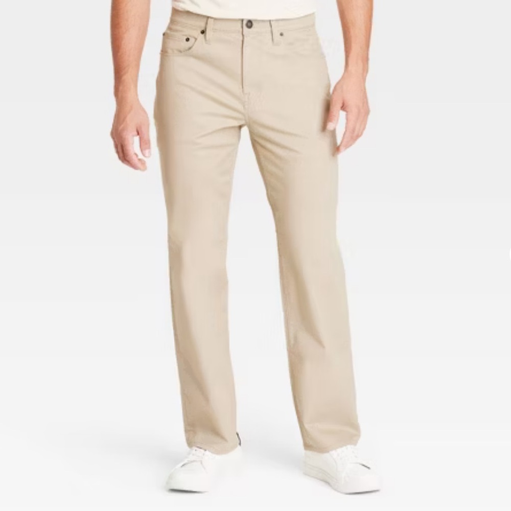 Men's Straight Fit 5-Pocket Pants - Goodfellow & Co 
Size 38W/30L Khaki Business